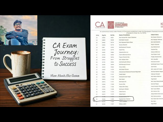 ""My CA Exam Experience: Struggles, Success, and Motivational Journey, Study Tips | CA Bangladesh