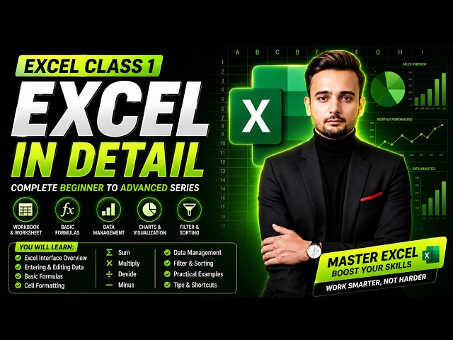 Excel Class 1 in Urdu/Hindi | Complete Beginner Guide | Excel Basics Step by Step #excel #feed