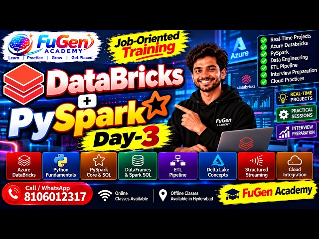 Databricks + PySpark | Job Oriented Training | Online & Offline Classes | Fugen Academy | 8106012317
