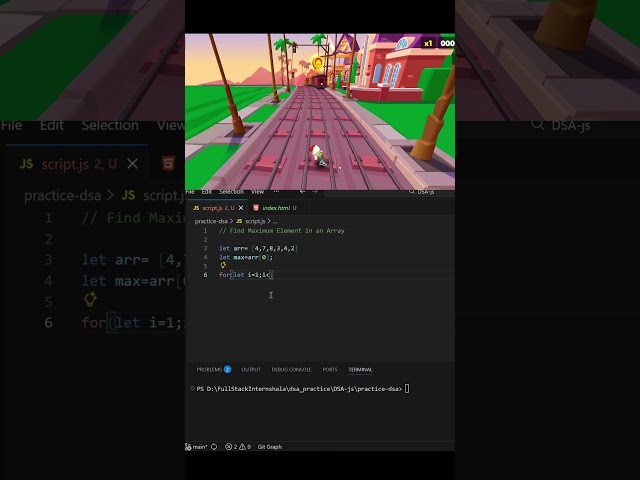 Find Maximum Element in an Array in JavaScript | Easy Logic 🔥 #coding #programming #javascript