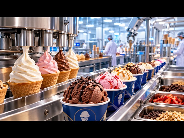 Inside a Modern Ice-cream factory #ASMR #mindrelaxing #viral #icecream #how ice cream is made