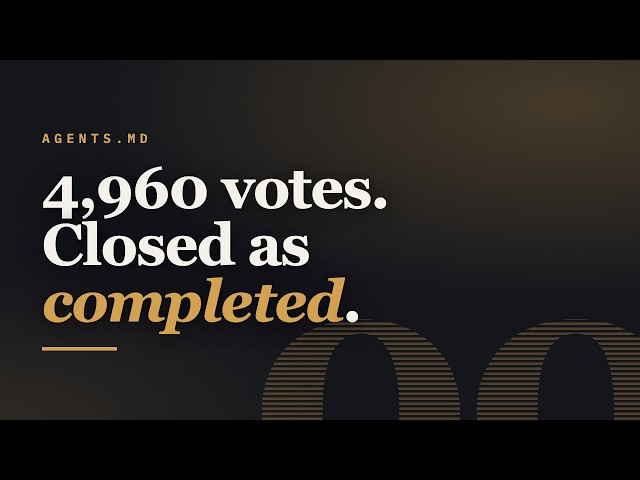 AGENTS.md got 4,960 thumbs up and a symlink