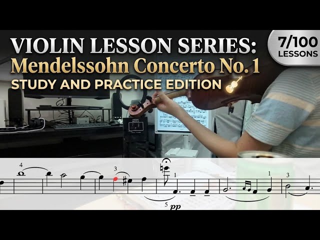 Accompaniment Practice & Teaching Mendelssohn Violin Concerto with Big Tablet Screen🎻 7/100 Lessons