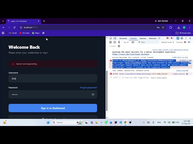 React CORS Error Fix in 1 Minute 🚀 | Beginner Friendly