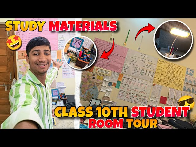 Class 10th student study room tour 📚🎒 | Study Materials for class 10th grader 👨‍🎓 | #study #roomtour