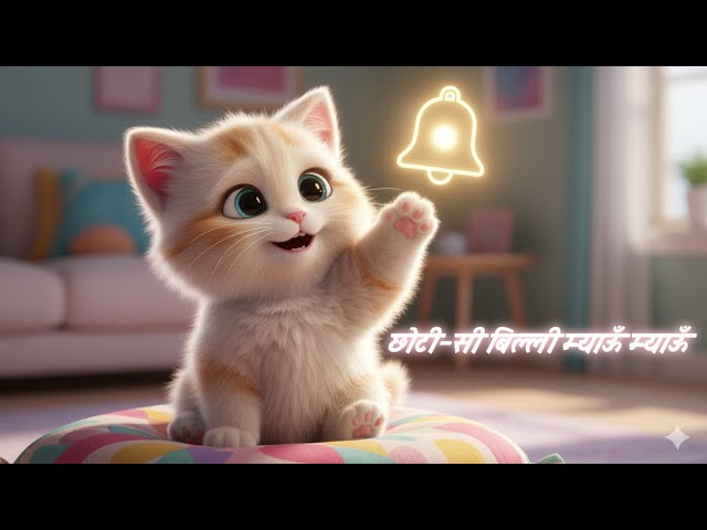 बिल्ली बोले Meow Meow 🐱  छोटी सी बिल्ली  Cute Cat Cartoon Song in Hindi  Ropotunes