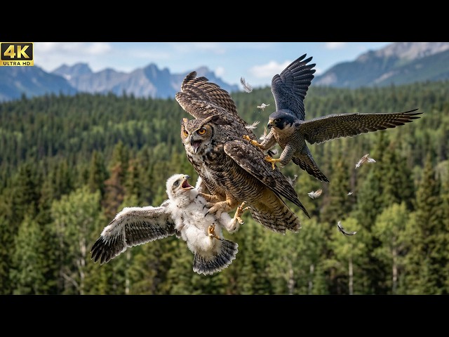 An Owl Snatches a Baby Falcon — From Egg to Survivor