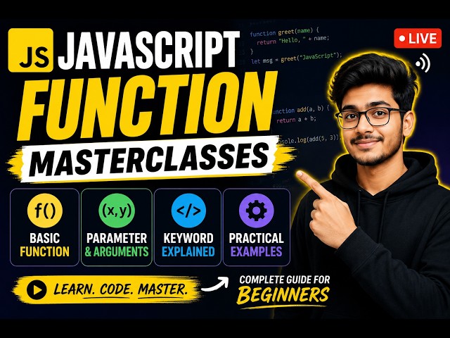 javascript Function masterclasses | basic function | parameter  and arguments | keyword |#javascript