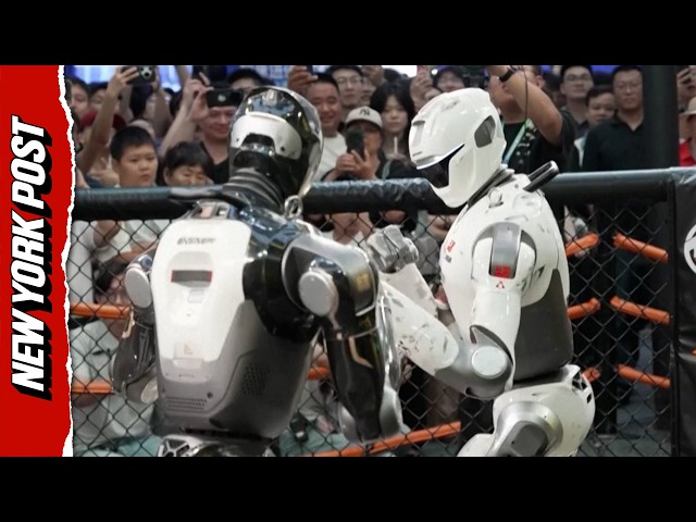 Humanoid Robots Battle in Intense 1-on-1 Fight in China