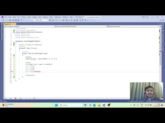 Array vs List vs ArrayList C# .NET