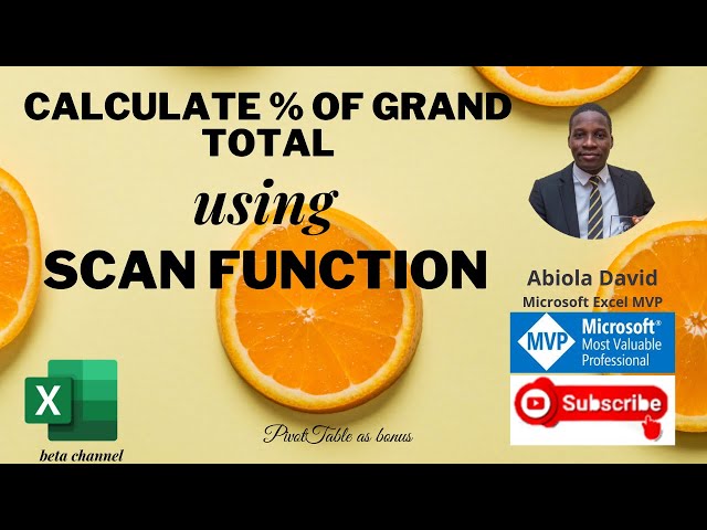 Calculate % of Grand Total using Microsoft Excel SCAN Function