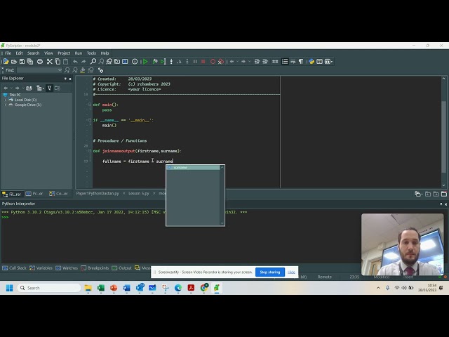 AQA Computer Science - Lesson 11 - Python - 3.10 - Procedures