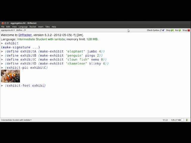racket aggregates video 1.9/6 --- structs