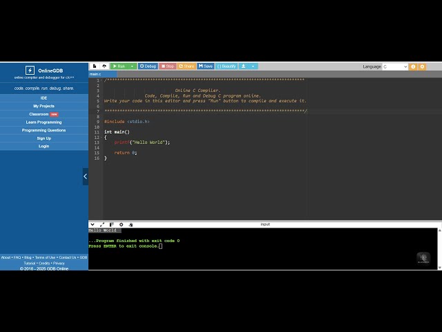 How to compile c program code  online  with online compiler in computer or laptop.