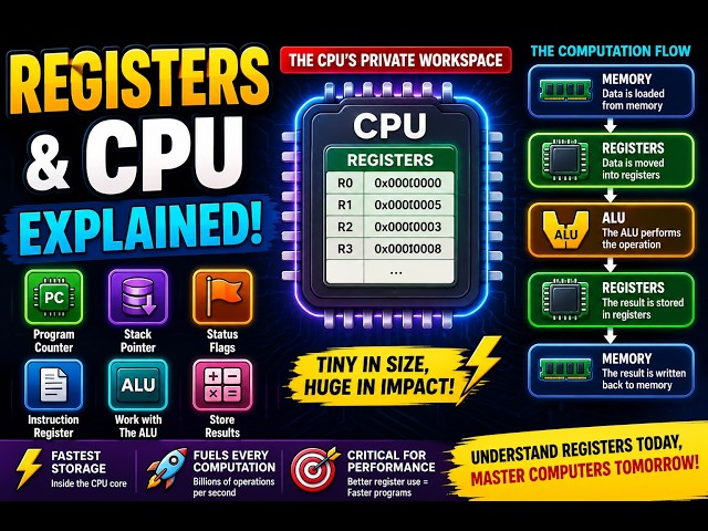 How Registers Work ？ The Fastest Memory Inside Your CPU ； From RAM to ALU and Back Again #CPU #RAM