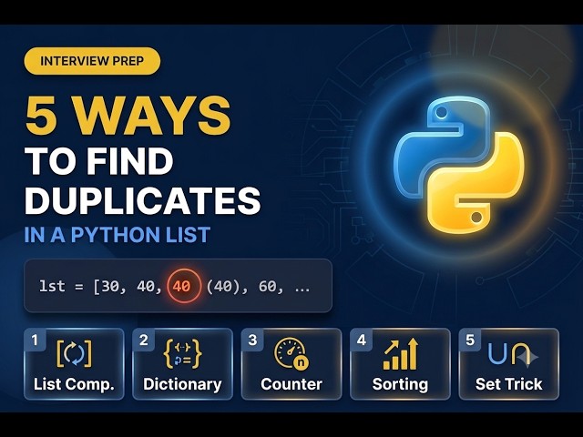 5 Ways to Find Duplicates in a List | Python Interview Prep