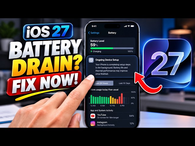 iOS 27 Battery Drain FIX! 🔋 Change These Settings NOW!