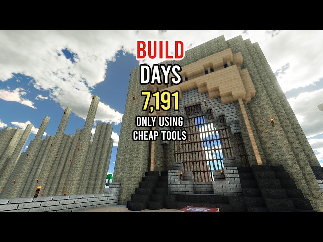 I Survive 7,191 Days in Minecraft Using Cheap Tools To Build!