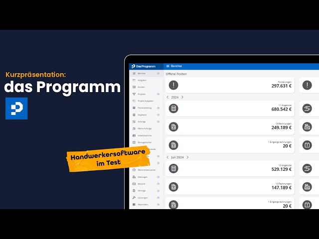 Das Programm – An Introduction to the Tradesperson Software