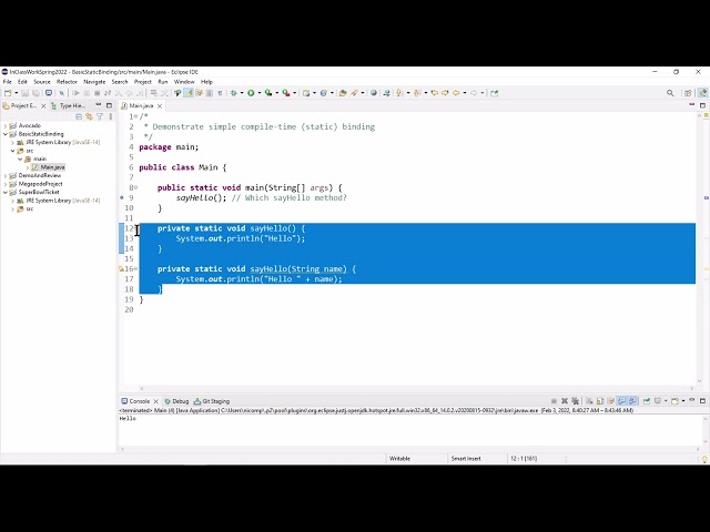 Run-time Binding/Polymorphism