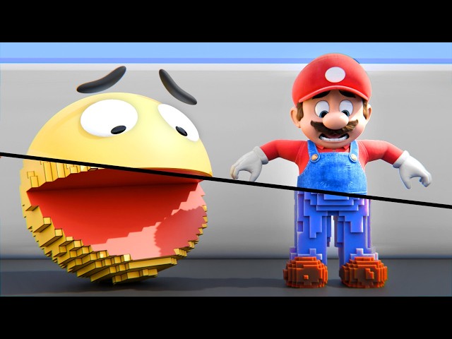 Pacman 3D vs Giant Pixel Pacman