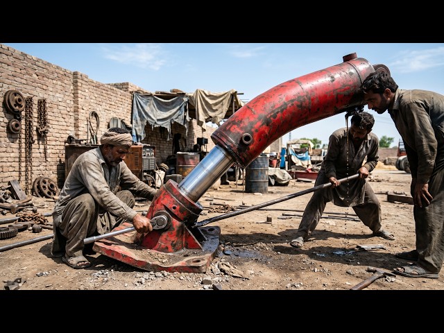 Pakistani Mechanic Restores BENT BIG TRUCK JACK - Pakistani Expert - @DiscoverRepairingSkills​