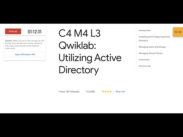 C4 M4 L3 Qwiklab: Utilizing Active Directory || #qwiklabs || #coursera || [With Explantion🗣️]