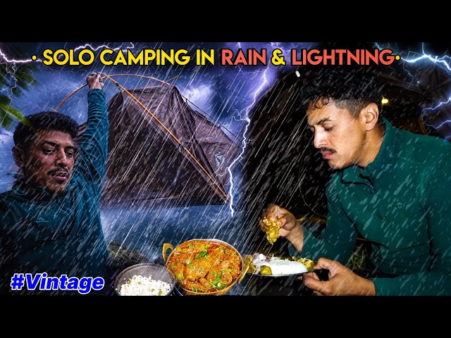 Solo Heavy rain Camping & Lightning Thunderstorm 🌩️ | Camping In Rain India | Unknown Dreamer 