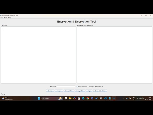 Encryption & Decryption Tool | Java Swing | AES-256 GCM | PBKDF2
