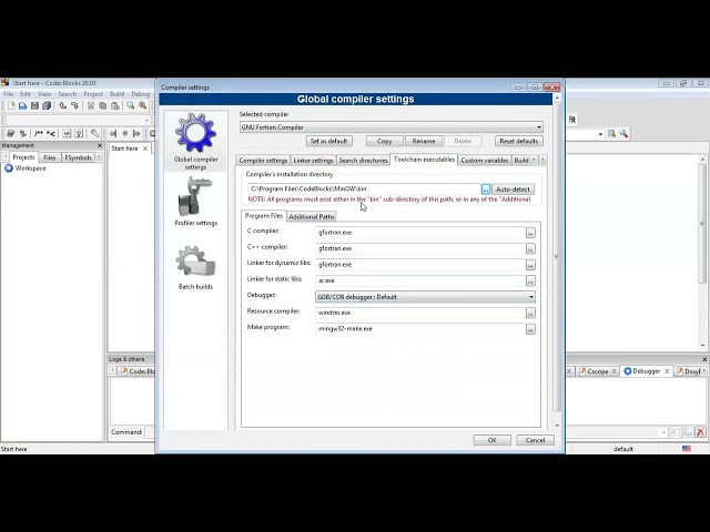 How to use codeblocks to run and debug Fortran codes.