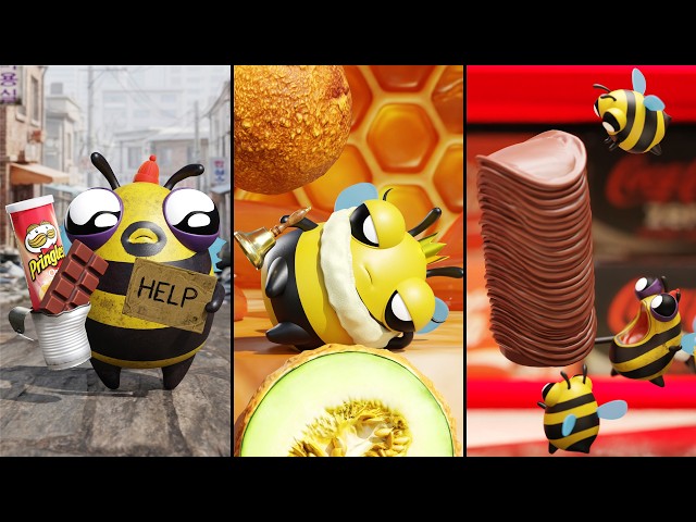 ASMR Eating emoticons in order 3 #bee #mukbang #honeybee