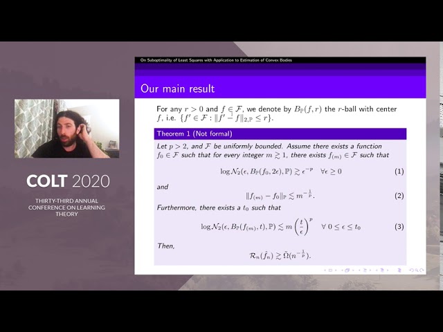 On Suboptimality of Least Squares with Application to Estimation of Convex Bodies