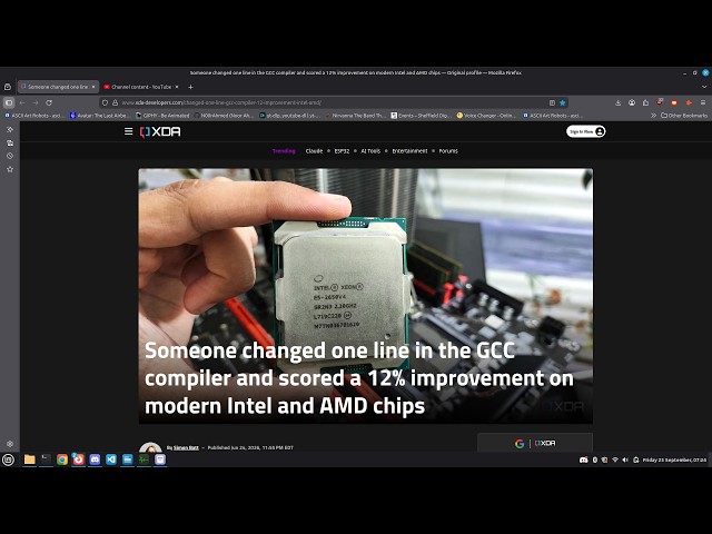 12% improvement on modern Intel and AMD chips