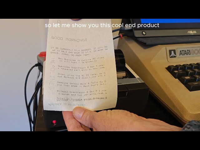 My Atari 800 prints out the news and weather every morning!