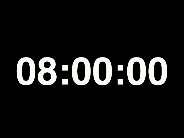 8 Hours Timer Countdown with Alarm | Red & White Flash for the Last 30 Seconds | Perfect for Focus!