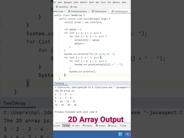 2D Array #java #coding #skills #learning