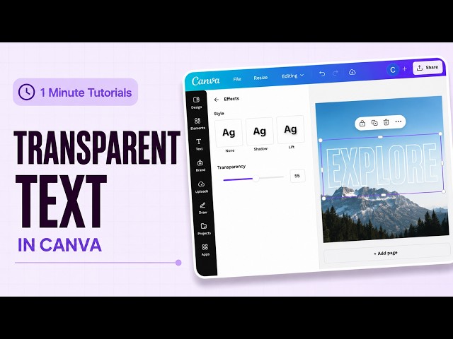 How To Make Text Transparent In Canva | Easy Canva Tutorial Step By Step