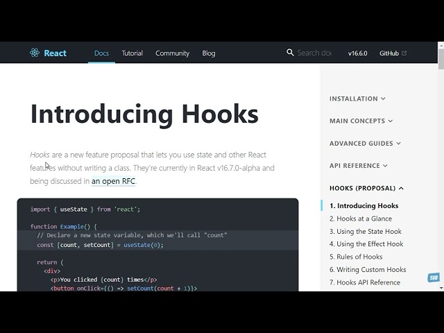 ReactJS Tutorial - 7 - Hooks Update