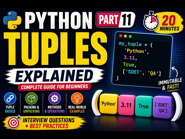 Python Tuples Tutorial for Beginners | Complete Guide in 20 Minutes | Part 11