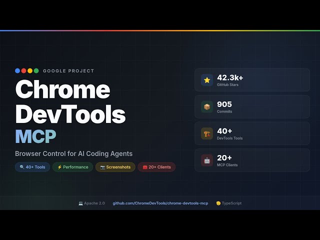 Chrome DevTools MCP Tutorial - Browser Control for AI Coding Agents (Google Open Source)