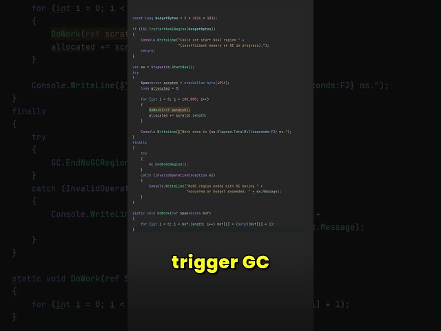 No Garbage Collection in C#