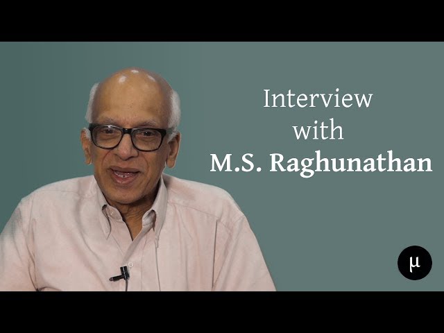 MS Raghunathan on MTTS programme