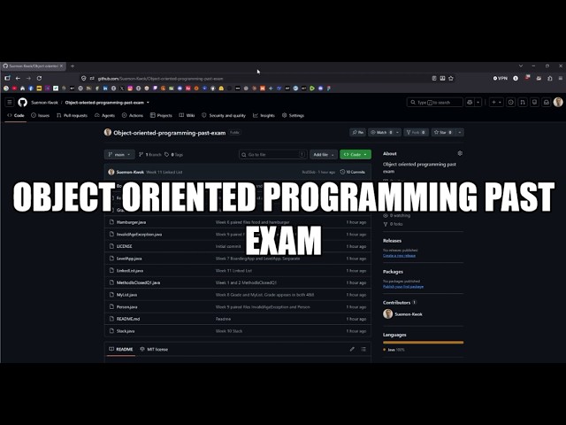 Object oriented programming past exam