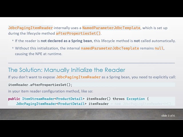 Fixing JdbcPagingItemReader Null NamedJdbcParameter Issue in Spring Batch