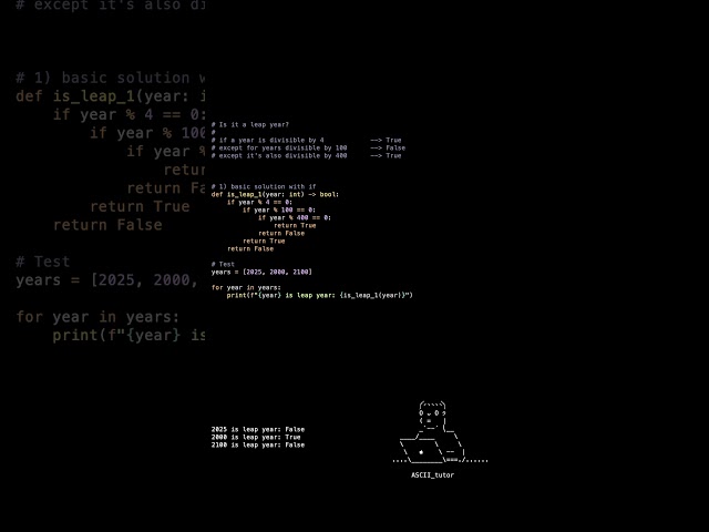 3 Ways to check leap years in Python 🐍 #pythontutorial #beginners #shortcode