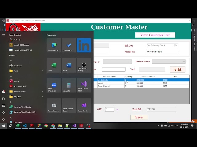 C# Project Batch 14 - WPF + Crystal Reports Lecture - 26Feb2026 #forkinfosystems