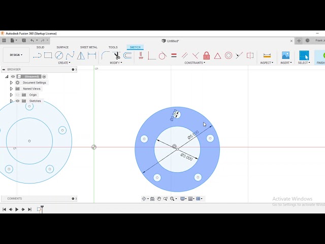 Fusion 360 2d  Array holes on circular and rectangular patterns