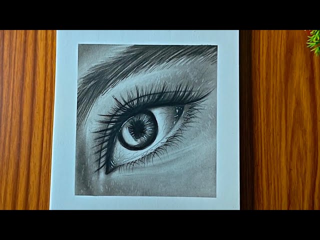 Realistic Eye Drawing with Charcoal 👁️ | Step by Step Hyper Realistic Eye Sketch Tutorial