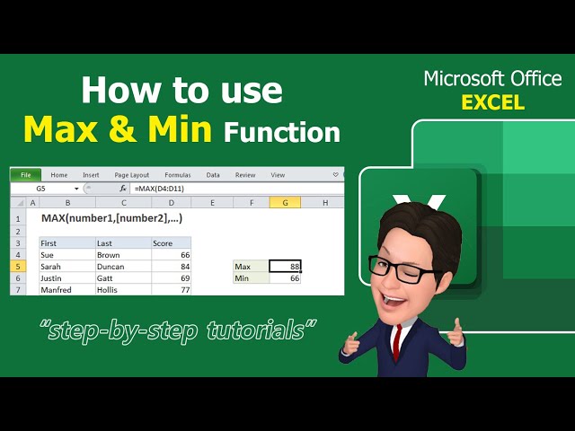 Microsoft Office EXCEL | How to use Max and Min Function - 10