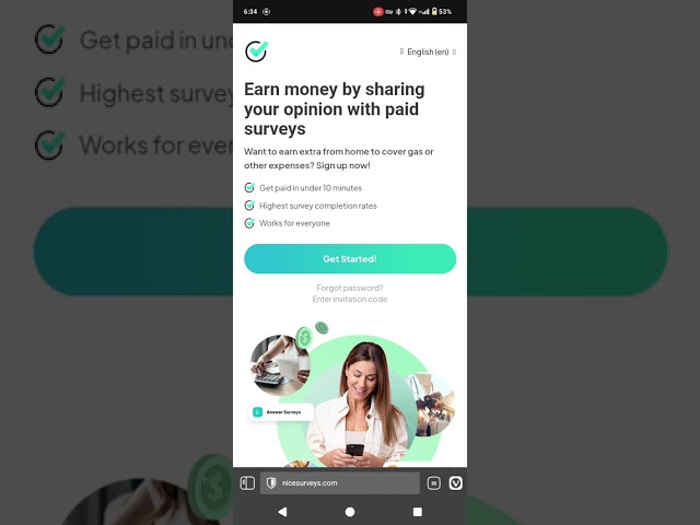 Easy sign up tutorial on Nice surveys 